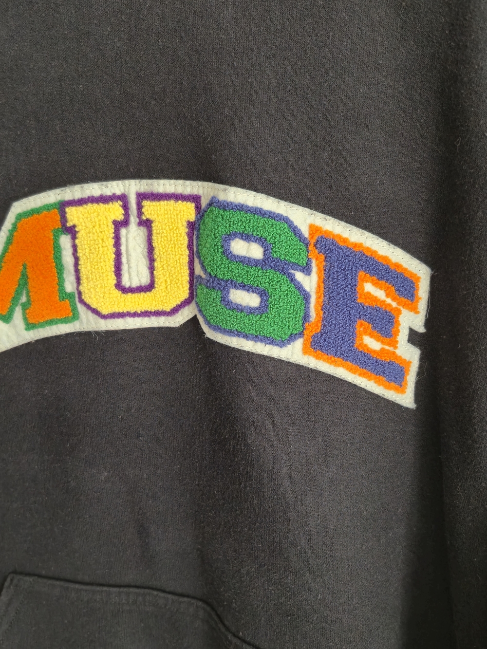 Muse Black Graphic Hoodie Gorpcore Streetwear Vintage Style, Large - Picture 3 of 8